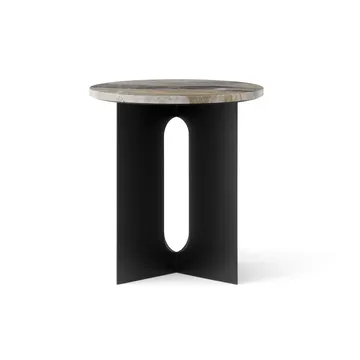Mesa de apoio Androgyne - Grey Galaxy mármore-preto aço, Ø42 cm - Audo Copenhagen