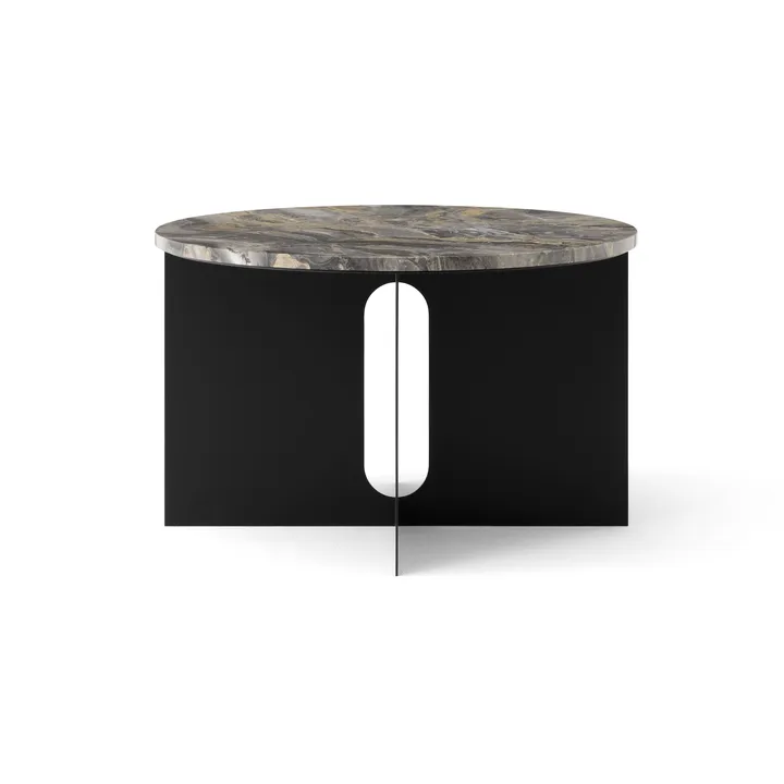 Mesa de apoio Androgyne - Grey Galaxy mármore-preto aço, Ø65 cm - Audo Copenhagen