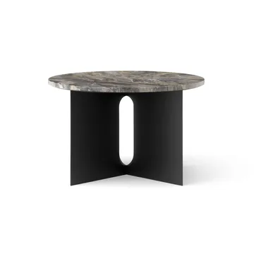 Mesa de apoio Androgyne - Grey Galaxy mármore-preto aço, Ø65 cm - Audo Copenhagen