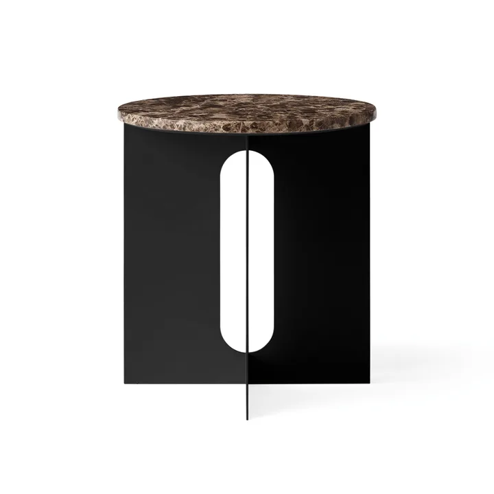 Mesa de apoio Androgyne - Mármore Emperador-aco preto, Ø42 cm - Audo Copenhagen