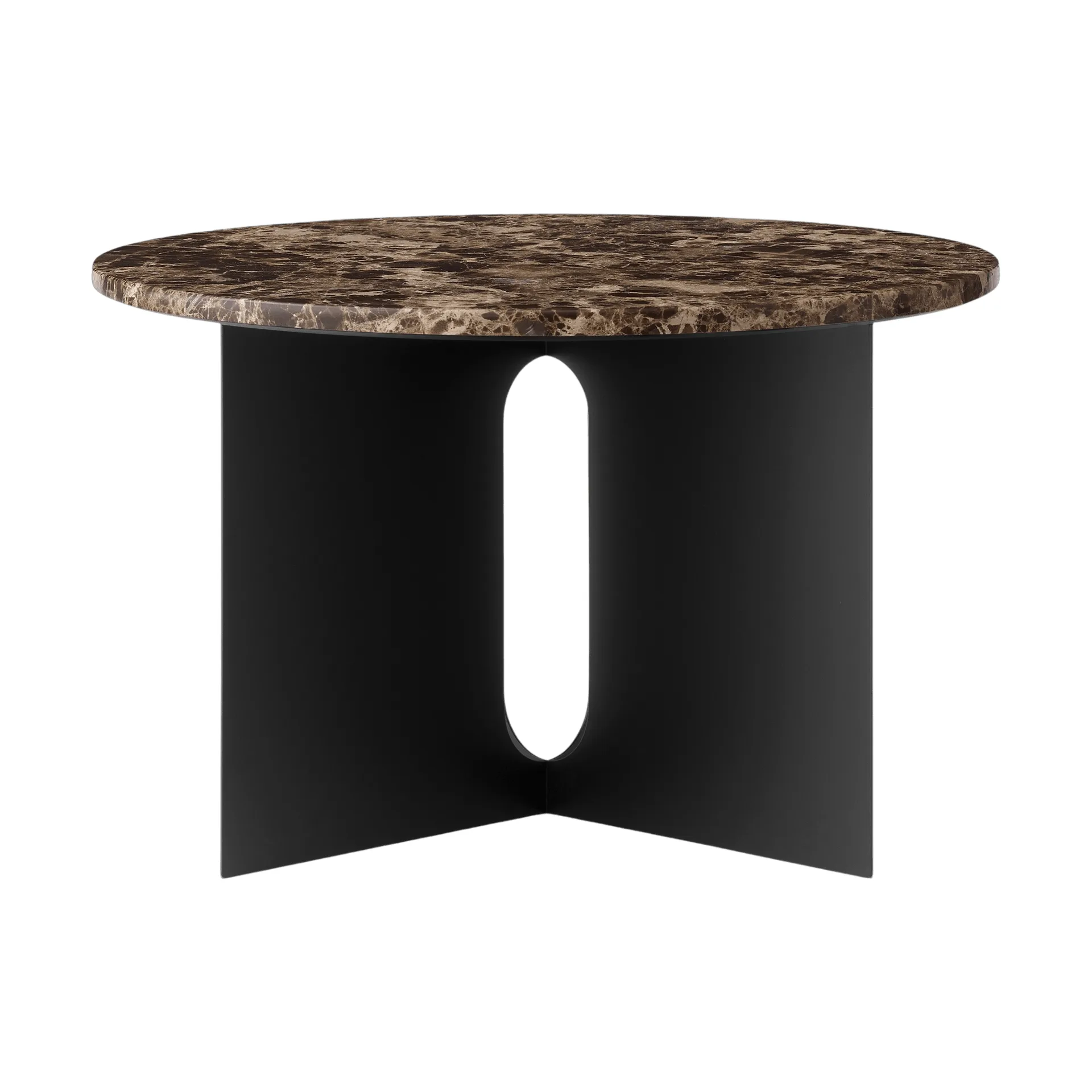 Mesa de apoio Androgyne, Mármore Emperador-aco preto, Ø65 cm Audo Copenhagen