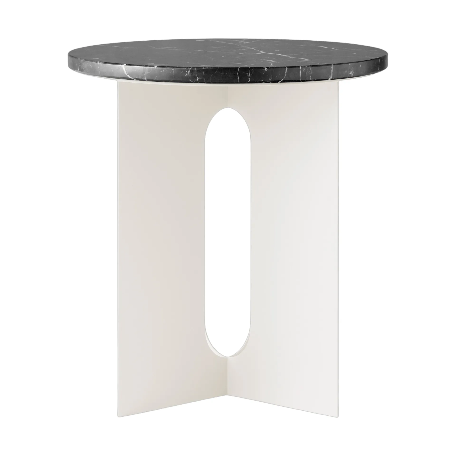 Mesa de apoio Androgyne, Nero Marquina mármore-ivory aço, Ø42 cm Audo Copenhagen