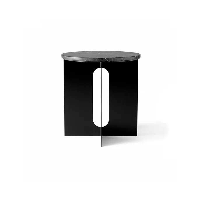 Mesa de apoio Androgyne - Nero Marquina mármore-preto aço, Ø42 cm - Audo Copenhagen