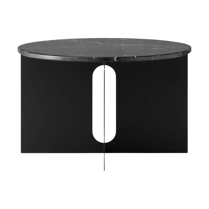 Mesa de apoio Androgyne - Nero Marquina mármore-preto aço, Ø65 cm - Audo Copenhagen