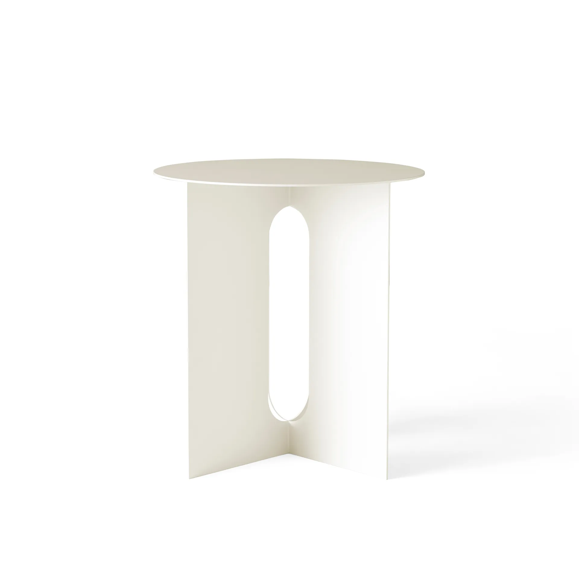 Mesa de apoio com pernas de aço Androgyne, ivory white Audo Copenhagen
