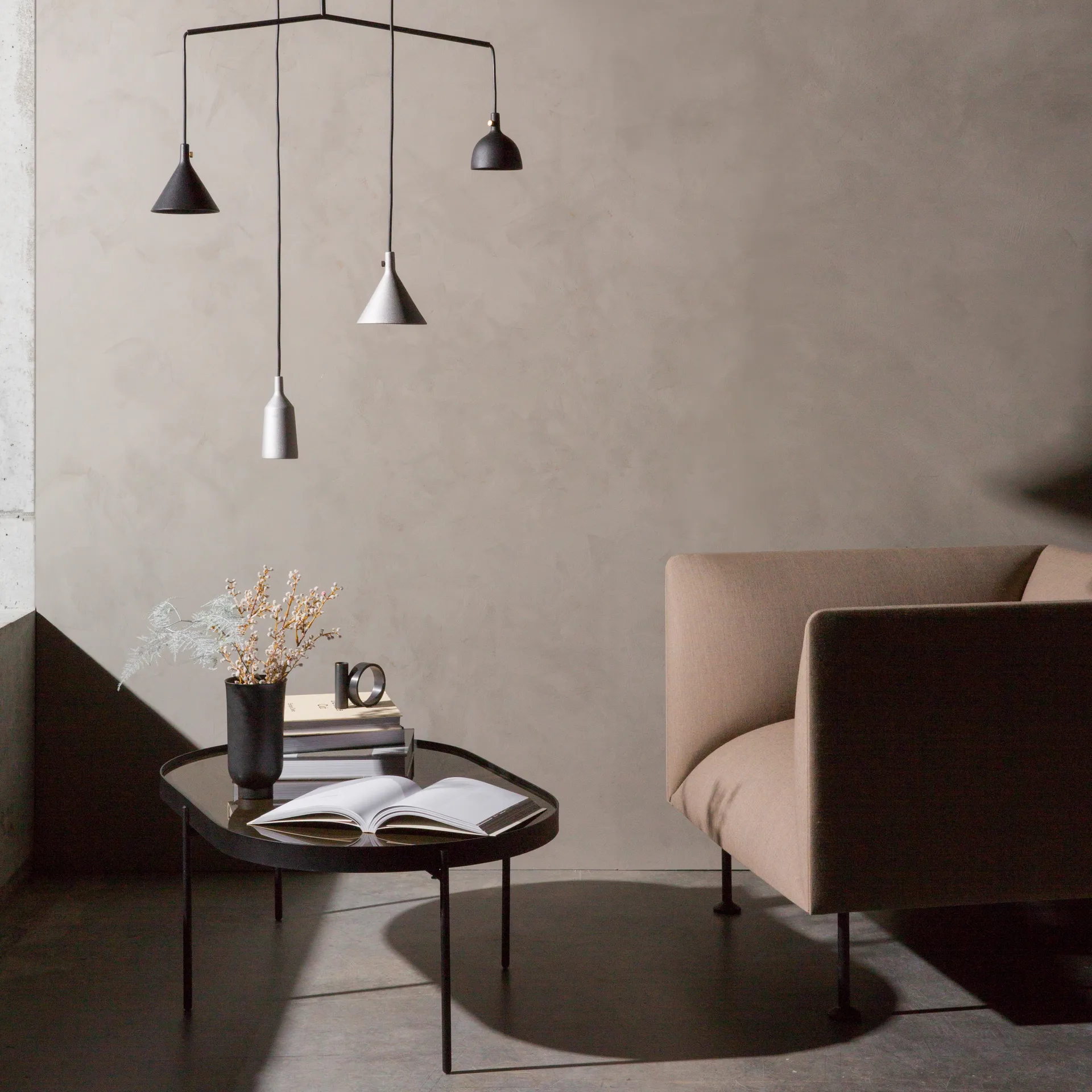 Mesa de centro NoNo L 59.5x96,5 cm, Preto-marrom Audo Copenhagen