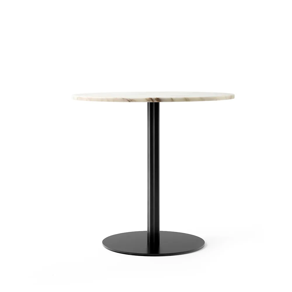 Mesa de jantar Harbour Column, Marble off white-suporte preto, Ø80 cm Audo Copenhagen