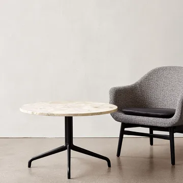 Mesa lounge Harbour Column - Mármore off white-estrutura preta de aço - Audo Copenhagen