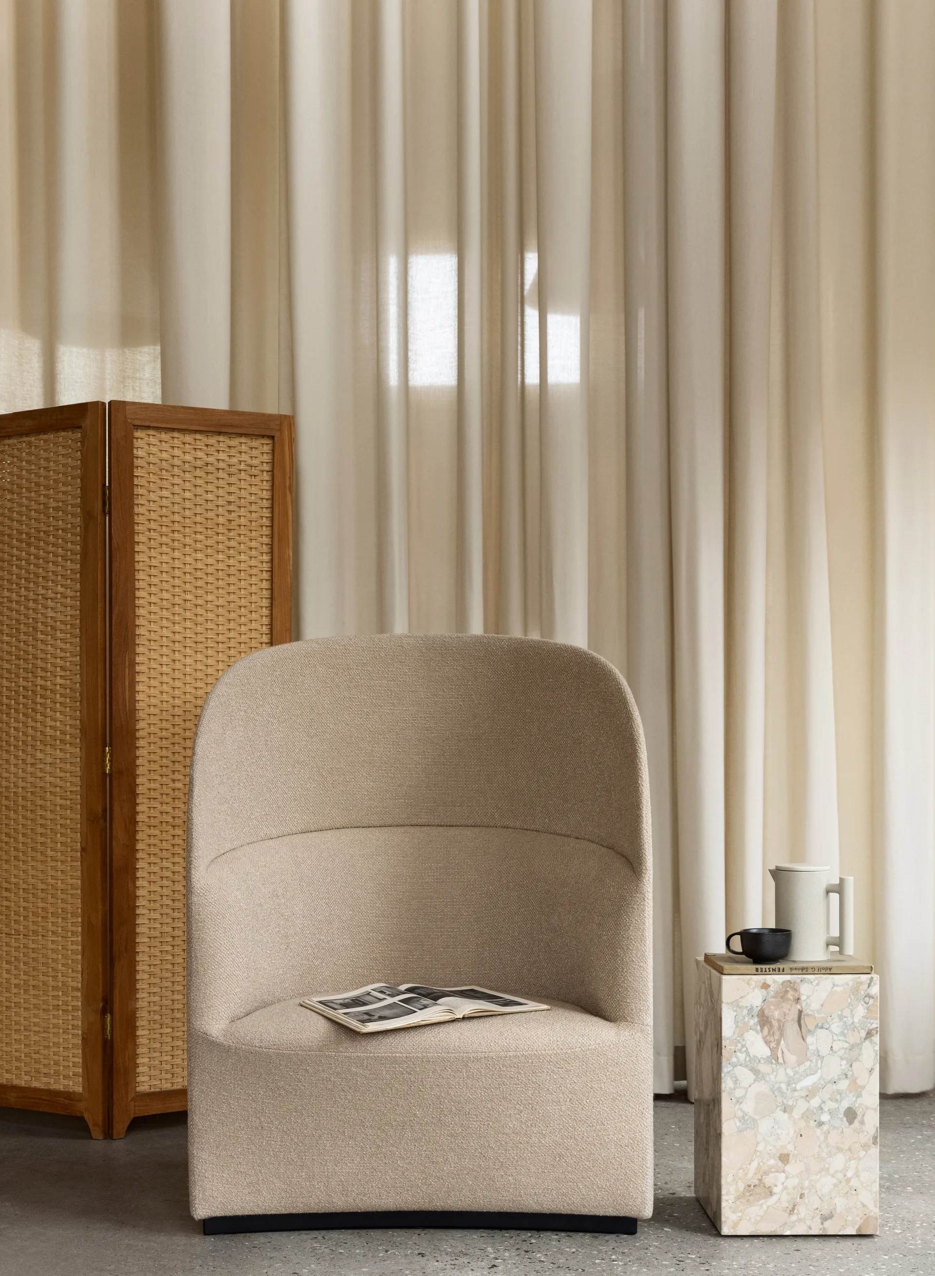 Plinth tall mesa lateral 30x30x51 cm, Kunis Breccia Audo Copenhagen