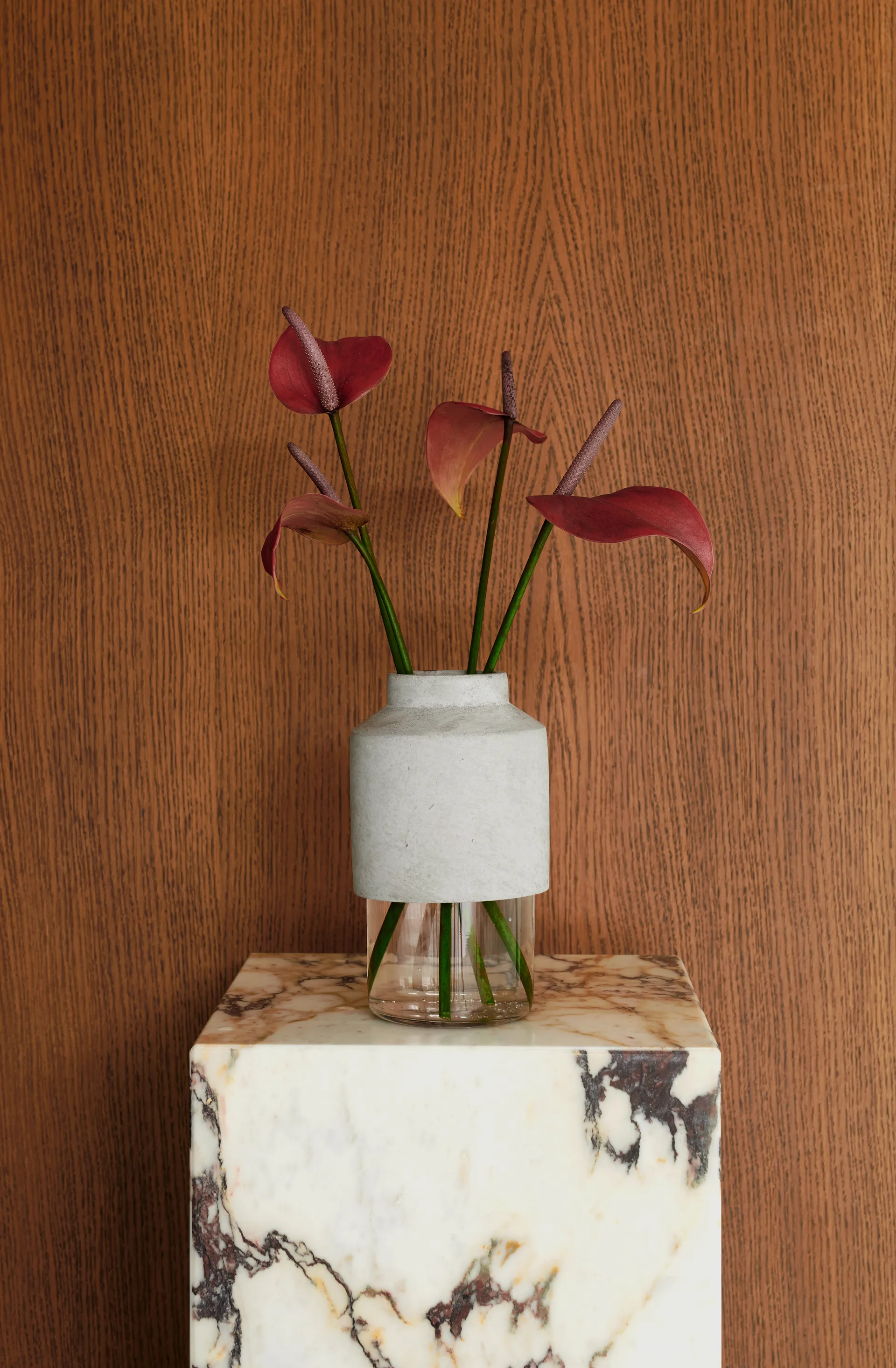 Plinth tall mesa lateral 30x30x51 cm, Multi rose Audo Copenhagen