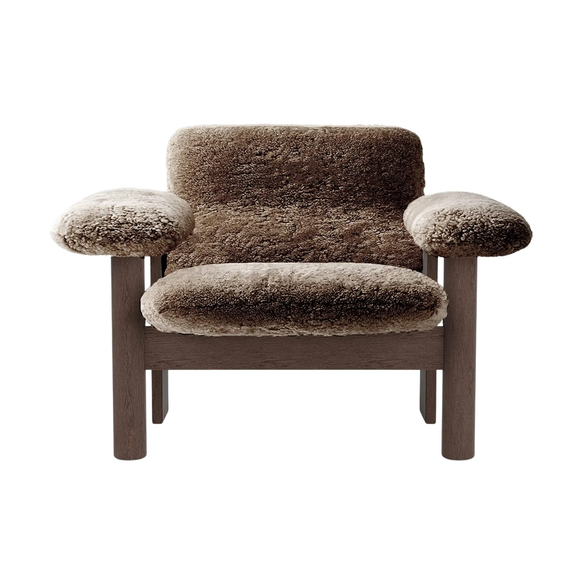 Poltrona Brasilia low back, Dark oak-Sahara sheepskin curly Audo Copenhagen