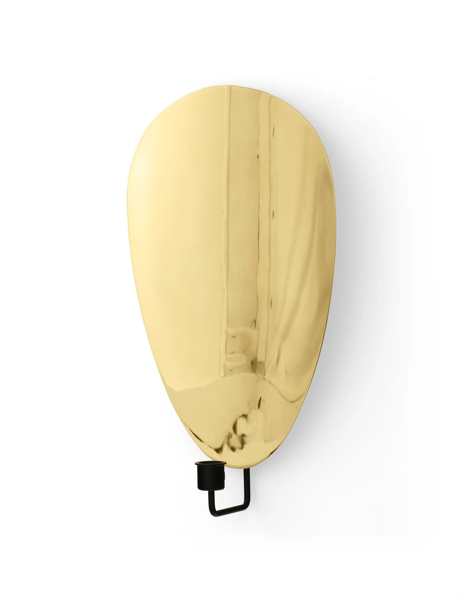 Porta velas parede Flambeau 40 cm, Latão polido a preto Audo Copenhagen