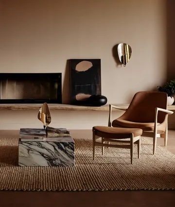 Porta velas parede Flambeau 40 cm - Latão polido a preto - Audo Copenhagen