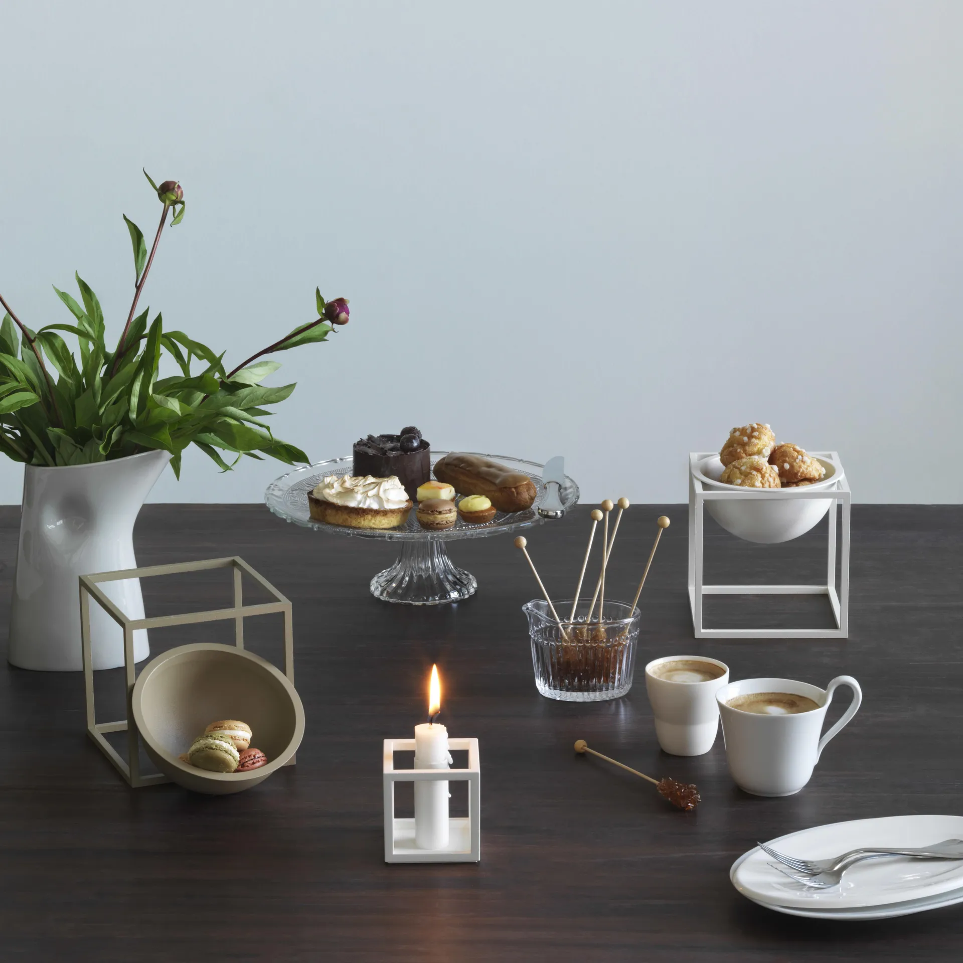 Suporte de velas Kubus 1 , branco Audo Copenhagen