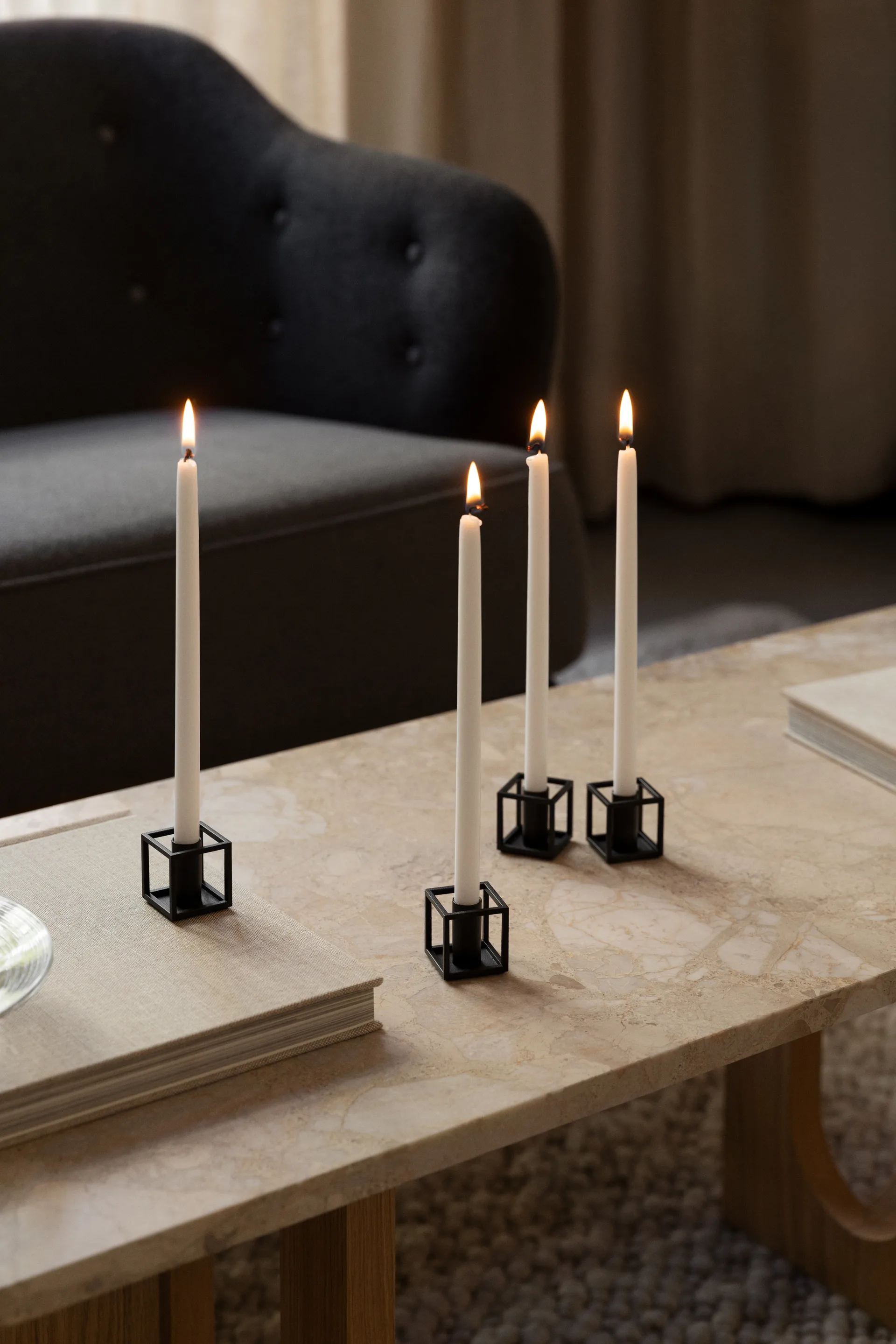 Suporte de velas Kubus Micro 2 un., Preto Audo Copenhagen