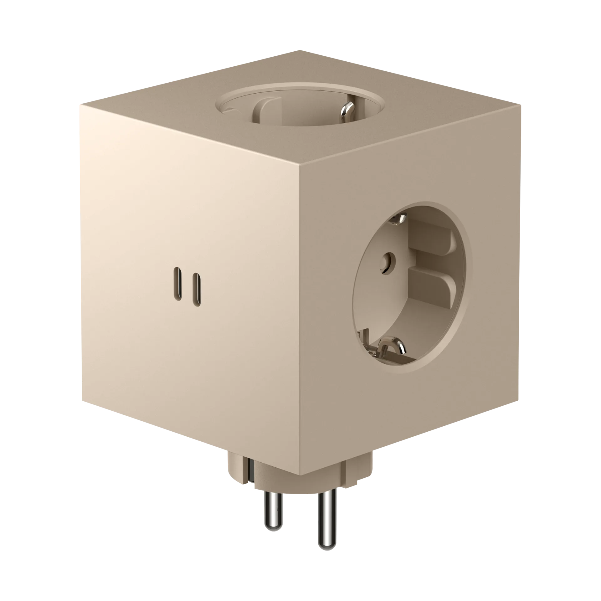 Adaptador tomada quadrado 2 , Bege Avolt