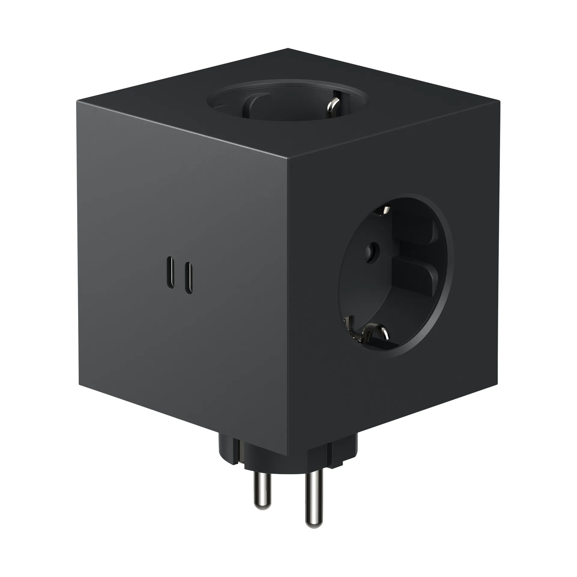 Adaptador tomada quadrado 2 , Stockholm preto Avolt