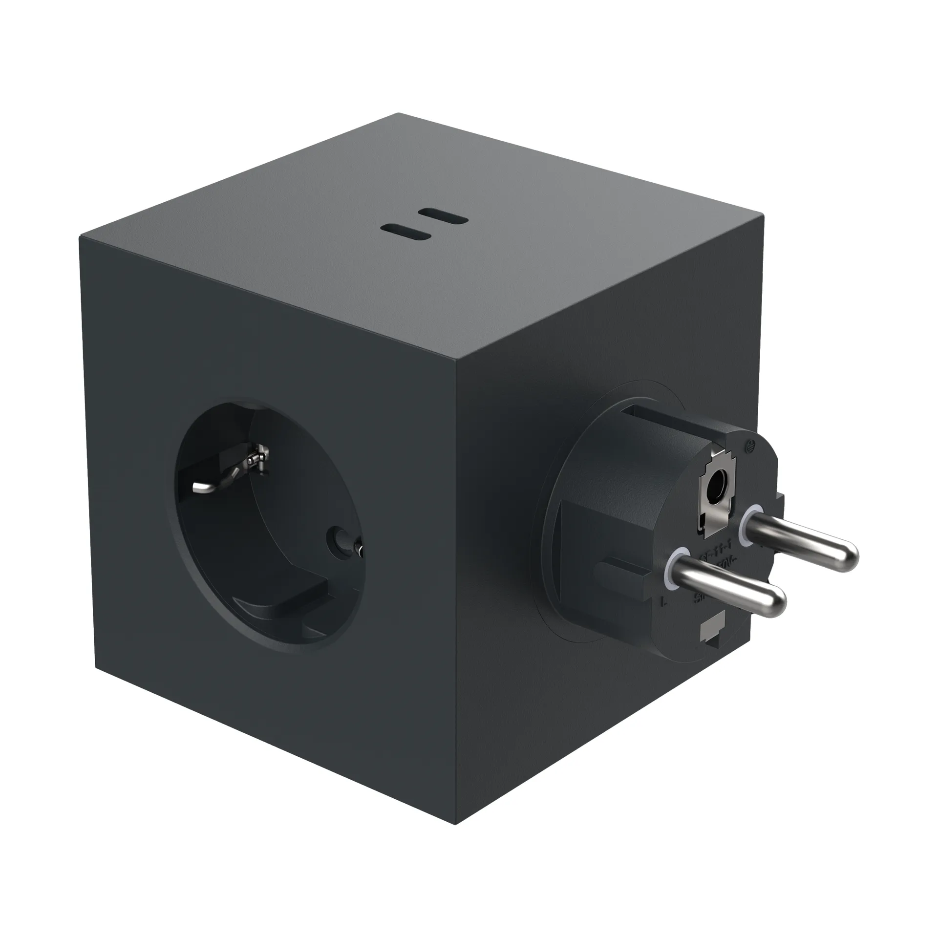 Adaptador tomada quadrado 2 , Stockholm preto Avolt