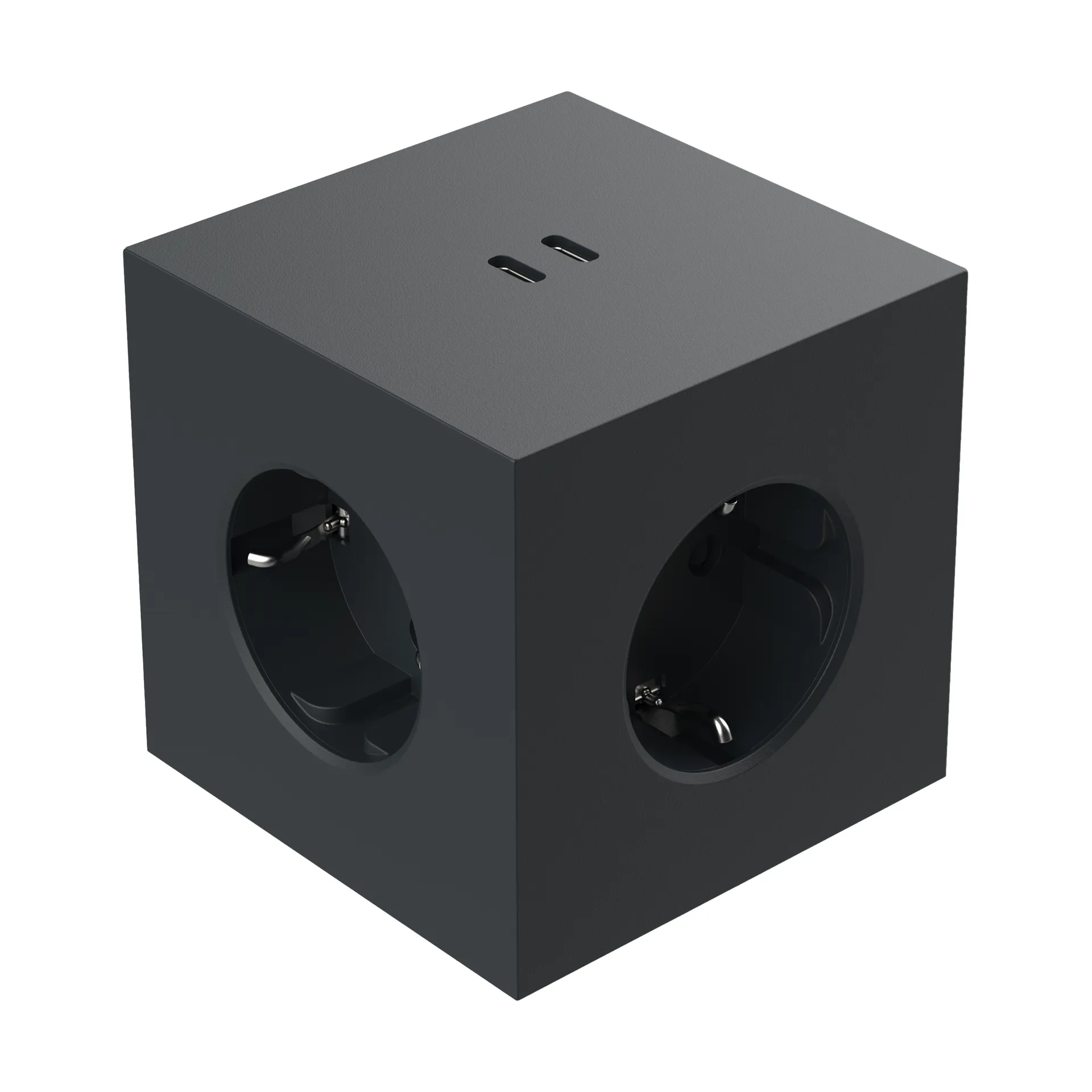 Adaptador tomada quadrado 2 , Stockholm preto Avolt