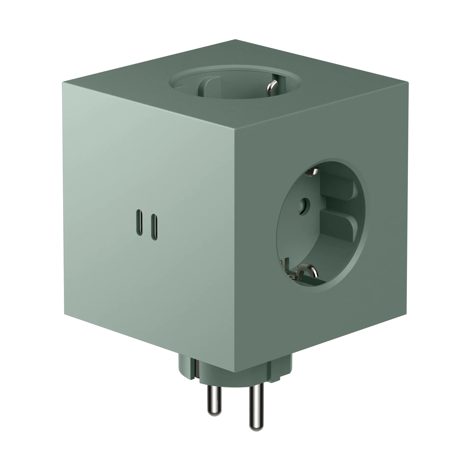 Adaptador tomada quadrado 2 , Verde carvalho  Avolt