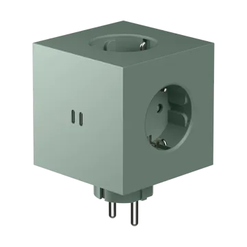 Adaptador tomada quadrado 2  - Verde carvalho  - Avolt