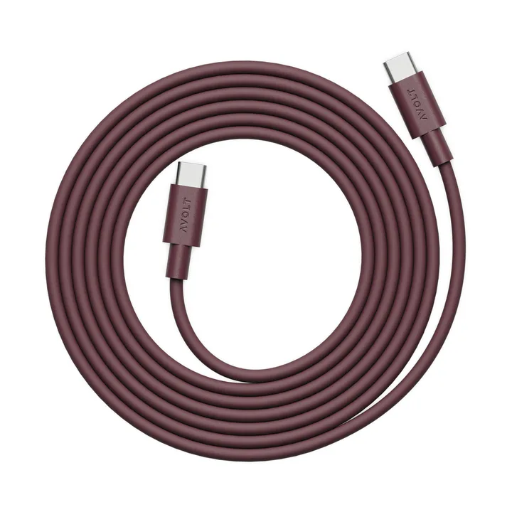 AVOLT x Bauhaus-Archiv Cable 1 USB C para USB C - Vermelho amora - Avolt