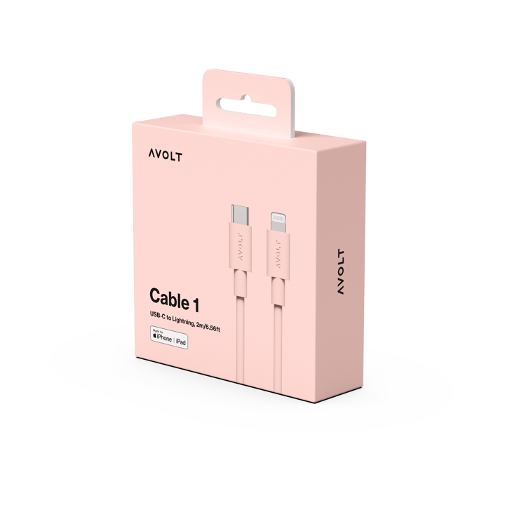 Cabo 1 USB C para cabo de carregamento Lightning 2m, Novo Rosa Avolt