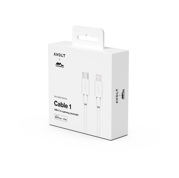 Cabo 1 USB C para cabo de carregamento Lightning 2m, White Martinelli Luce Edition Avolt
