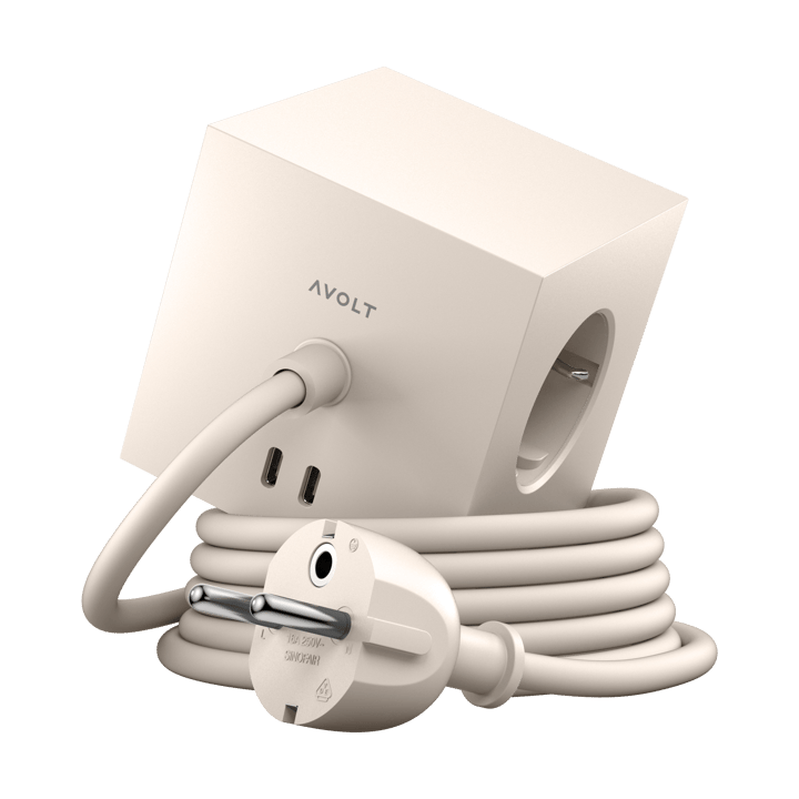 Square 1 tomada com USB-C 30W 1,8 m - Nomad sand - Avolt