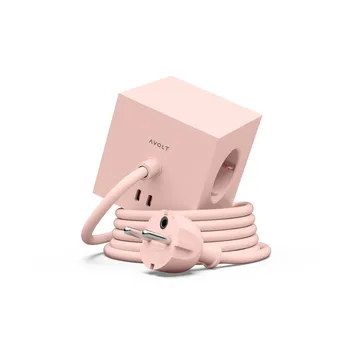 Square 1 tomada múltipla com USB-C 30W 1,8 m - New Pink - Avolt