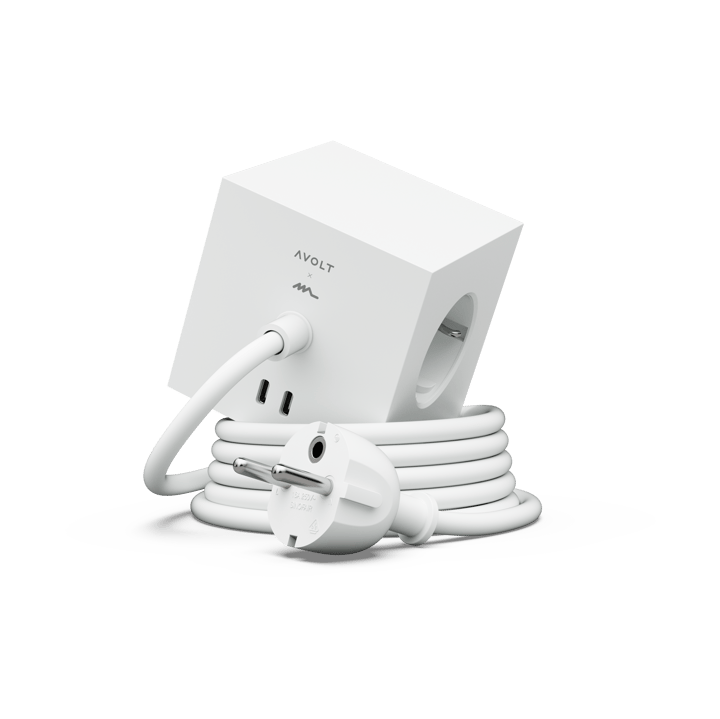 Square 1 tomada múltipla com USB-C 30W 1,8 m - White Martinelli Luce edition - Avolt