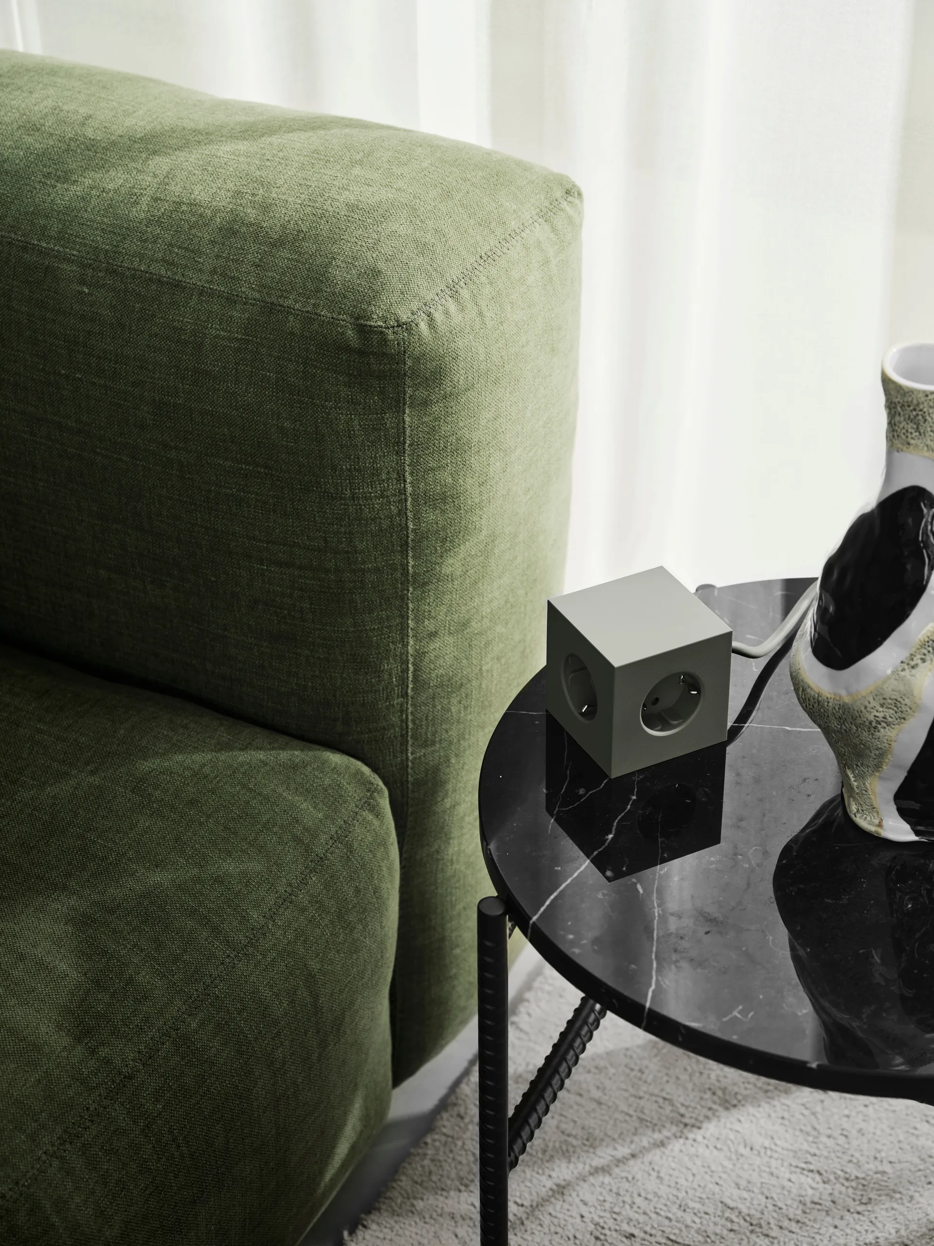 Square 1 tomada múltipla com USB-C 30W 3 m, Carvalho Verde Avolt