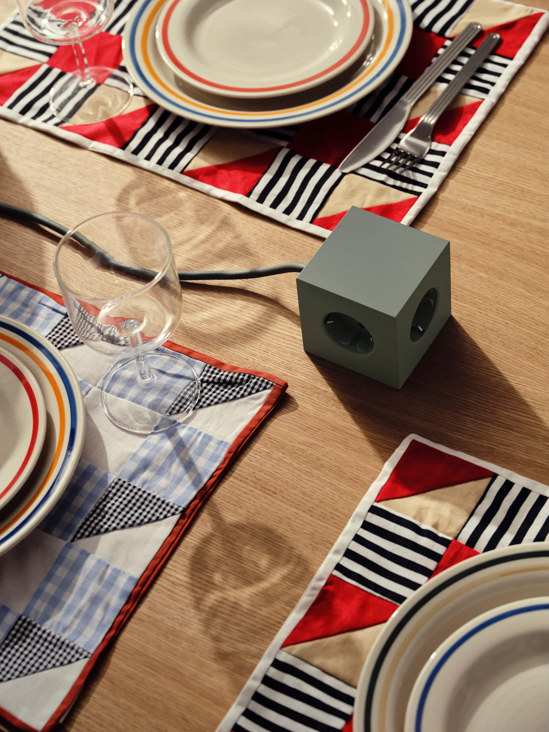 Square 1 tomada múltipla com USB-C 30W 3 m, Carvalho Verde Avolt