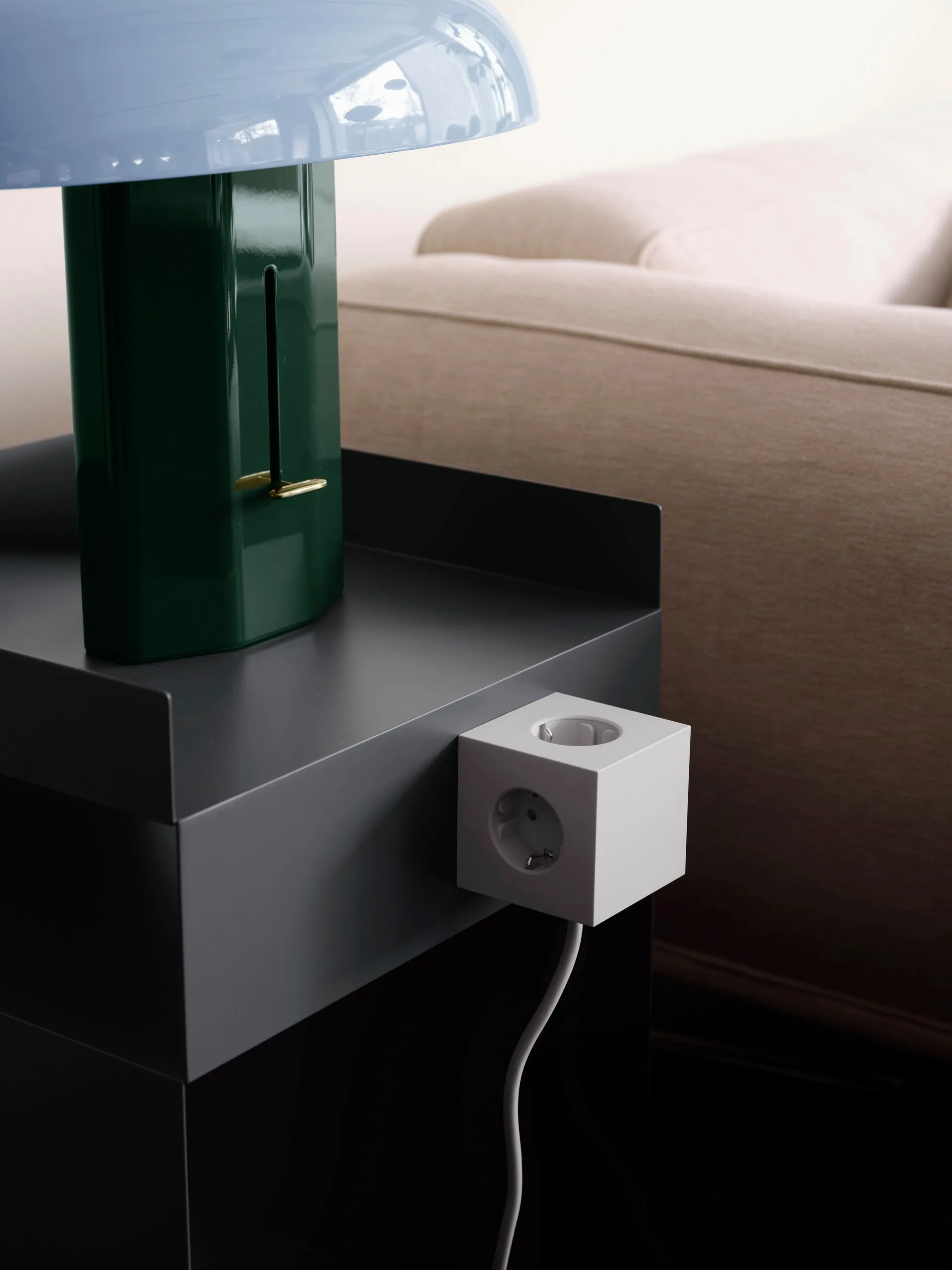 Square 1 tomada múltipla com USB-C 30W 3 m, Gotland Cinza Avolt