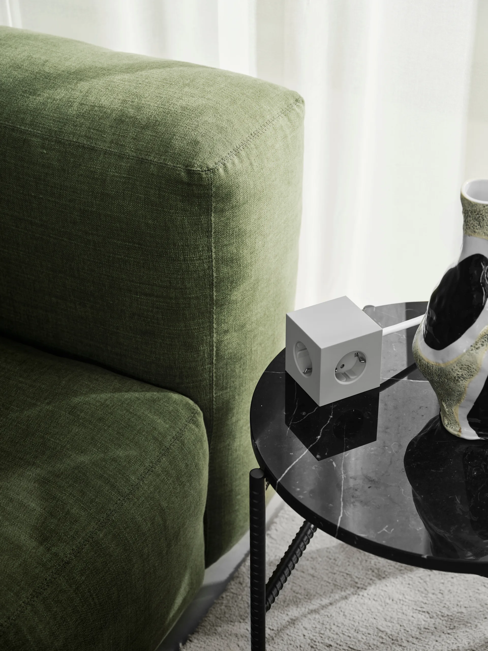 Square 1 tomada múltipla com USB-C 30W 3 m, Gotland Cinza Avolt