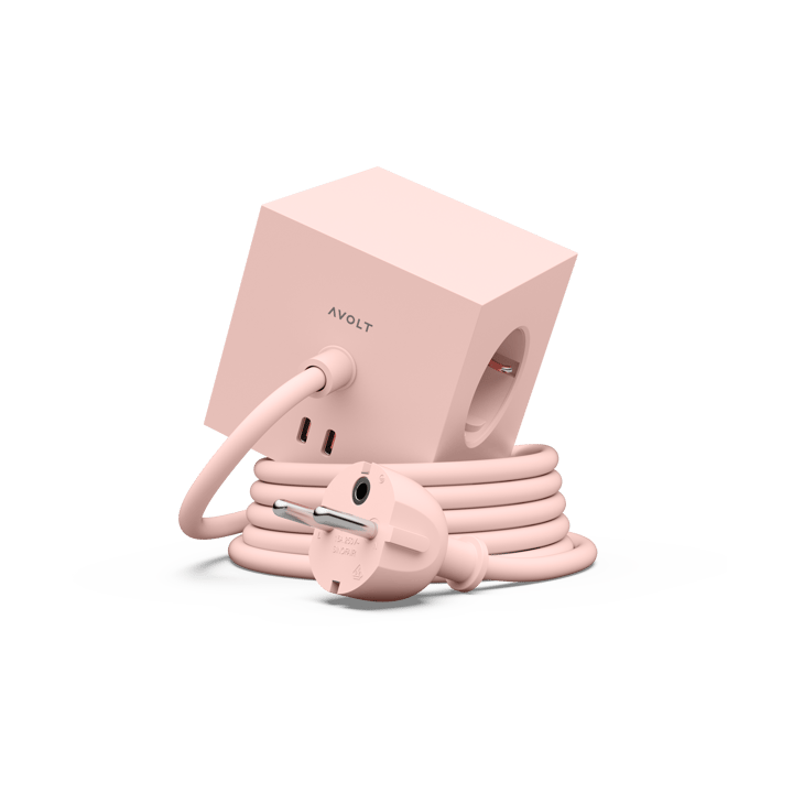 Square 1 tomada múltipla com USB-C 30W 3 m - New Pink - Avolt