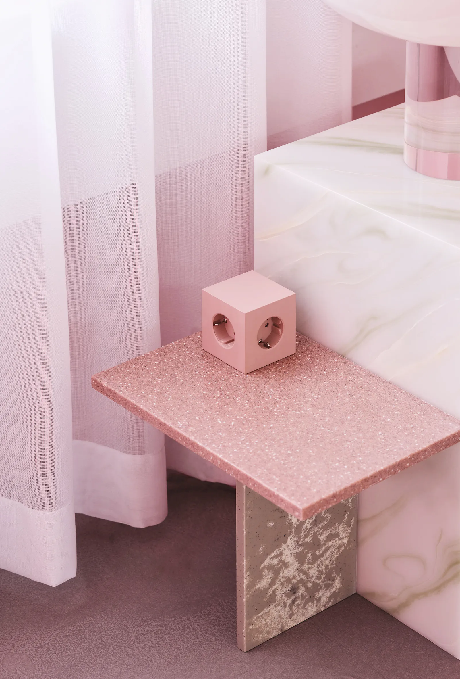 Square 1 tomada múltipla com USB-C 30W 3 m, New Pink Avolt