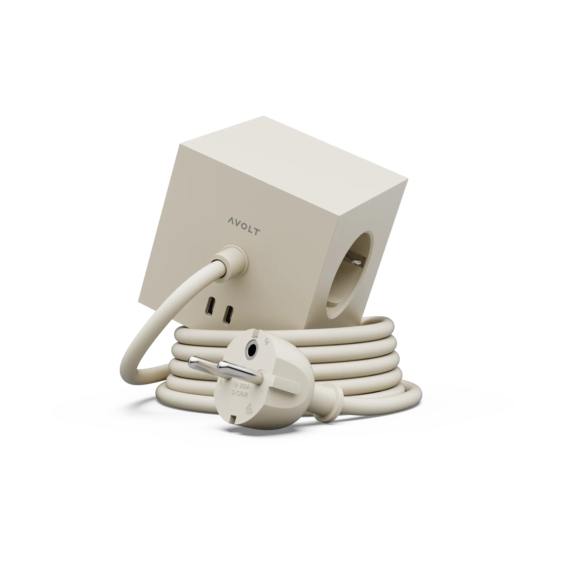 Square 1 tomada múltipla com USB-C 30W 3 m, Nomad Sand Avolt