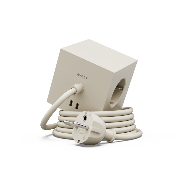 Square 1 tomada múltipla com USB-C 30W 3 m - Nomad Sand - Avolt
