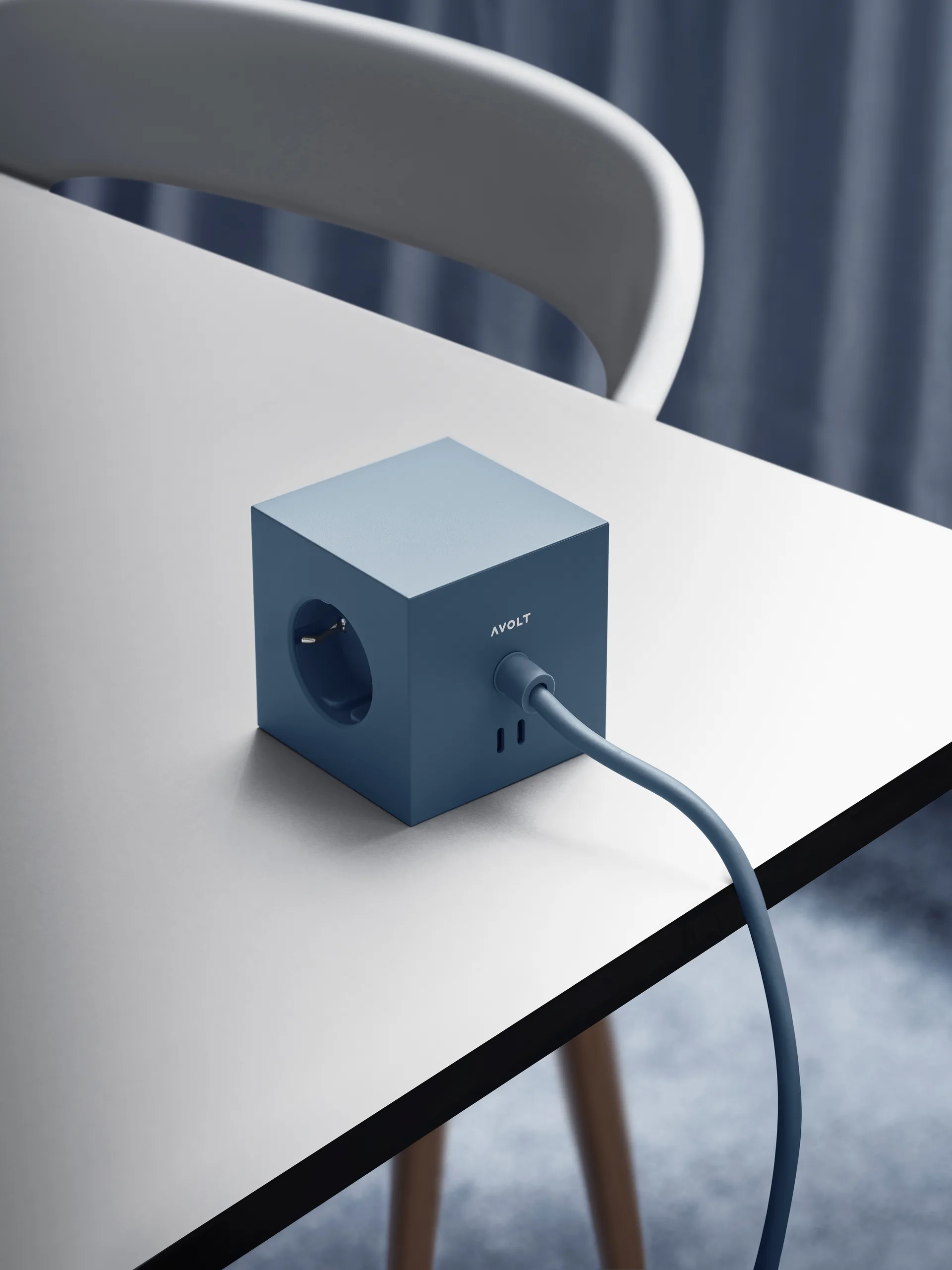 Square 1 tomada múltipla com USB-C 30W 3 m, Shark Blue Avolt