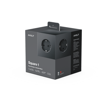 Square 1 tomada múltipla com USB-C 30W 3 m - Stockholm Black - Avolt