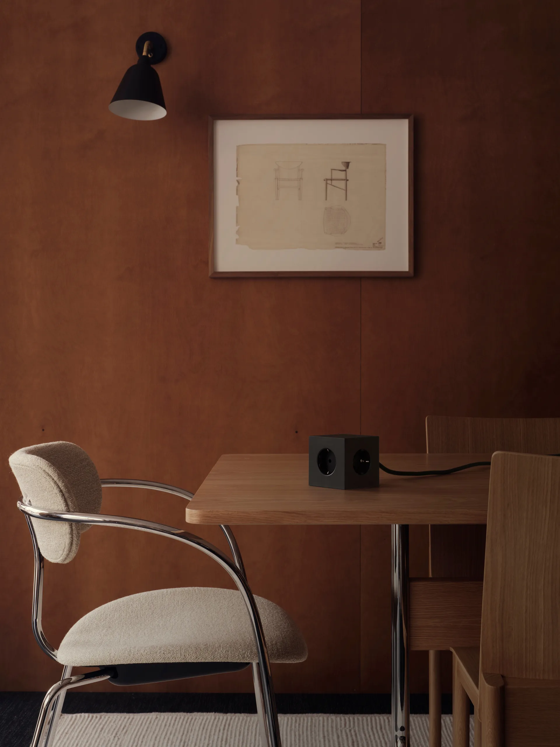 Square 1 tomada múltipla com USB-C 30W 3 m, Stockholm Black Avolt