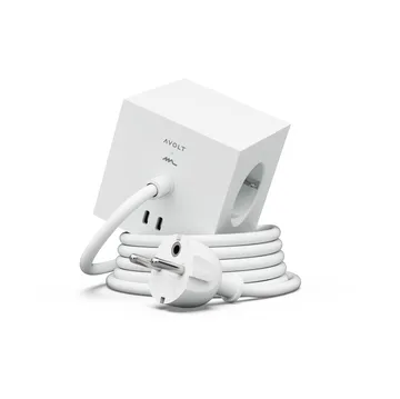 Square 1 tomada múltipla com USB-C 30W 3 m - White Martinelli Luce edition - Avolt