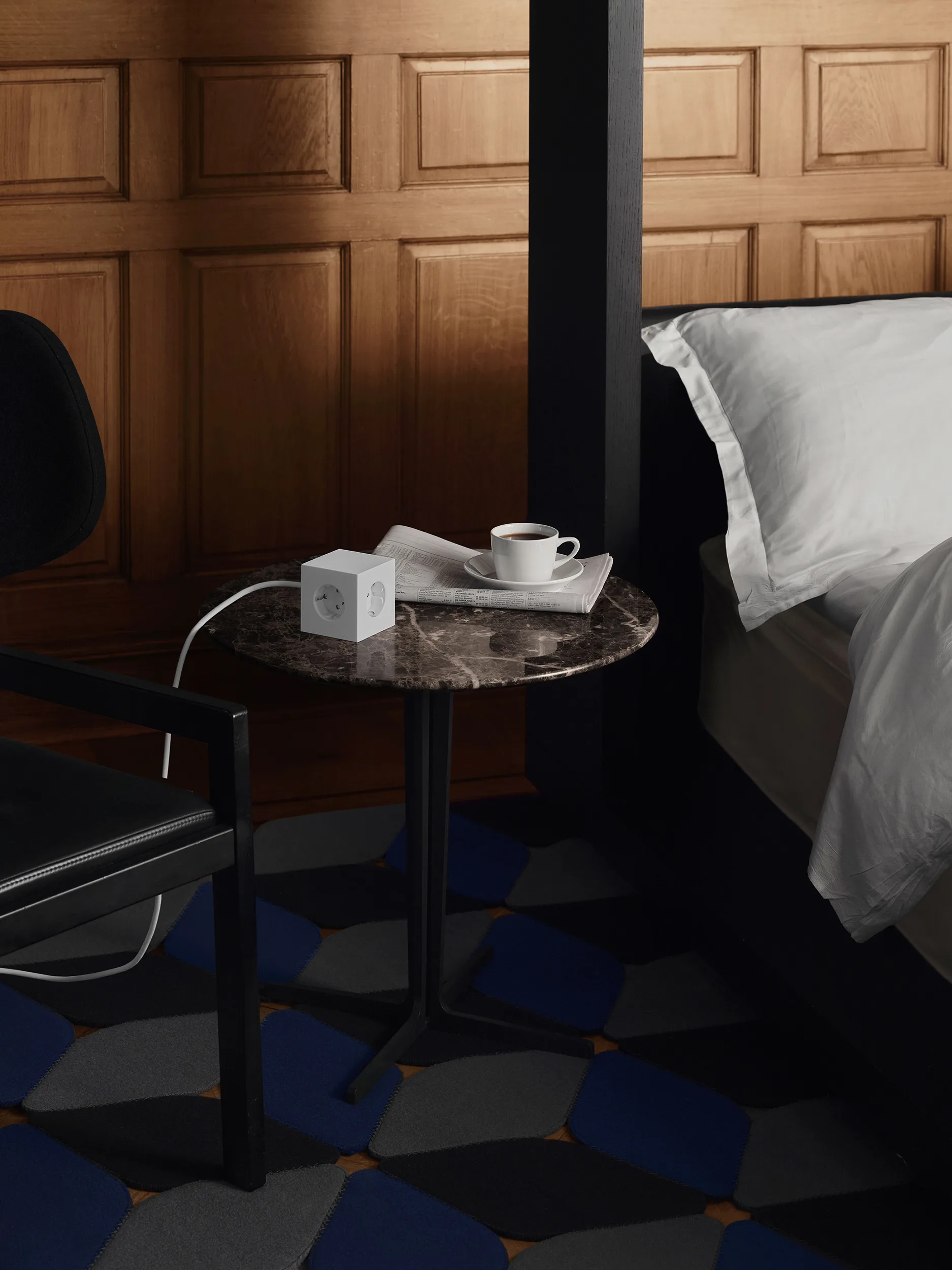 Square 1 tomada múltipla com USB-C 30W 3 m, White Martinelli Luce edition Avolt