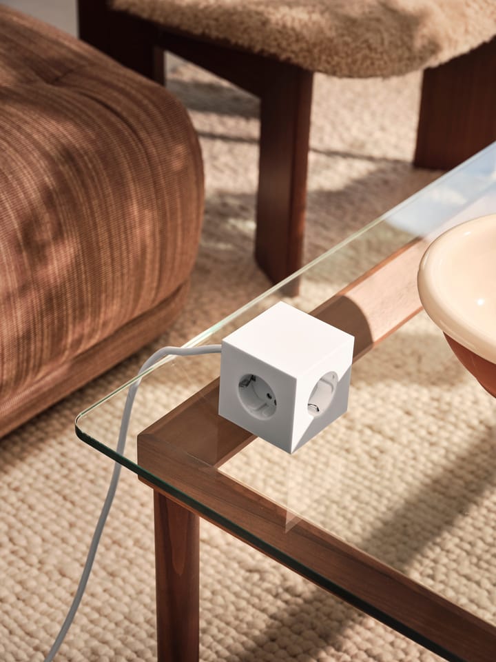 Square 1 tomada múltipla com USB-C 30W 3 m, White Martinelli Luce edition Avolt