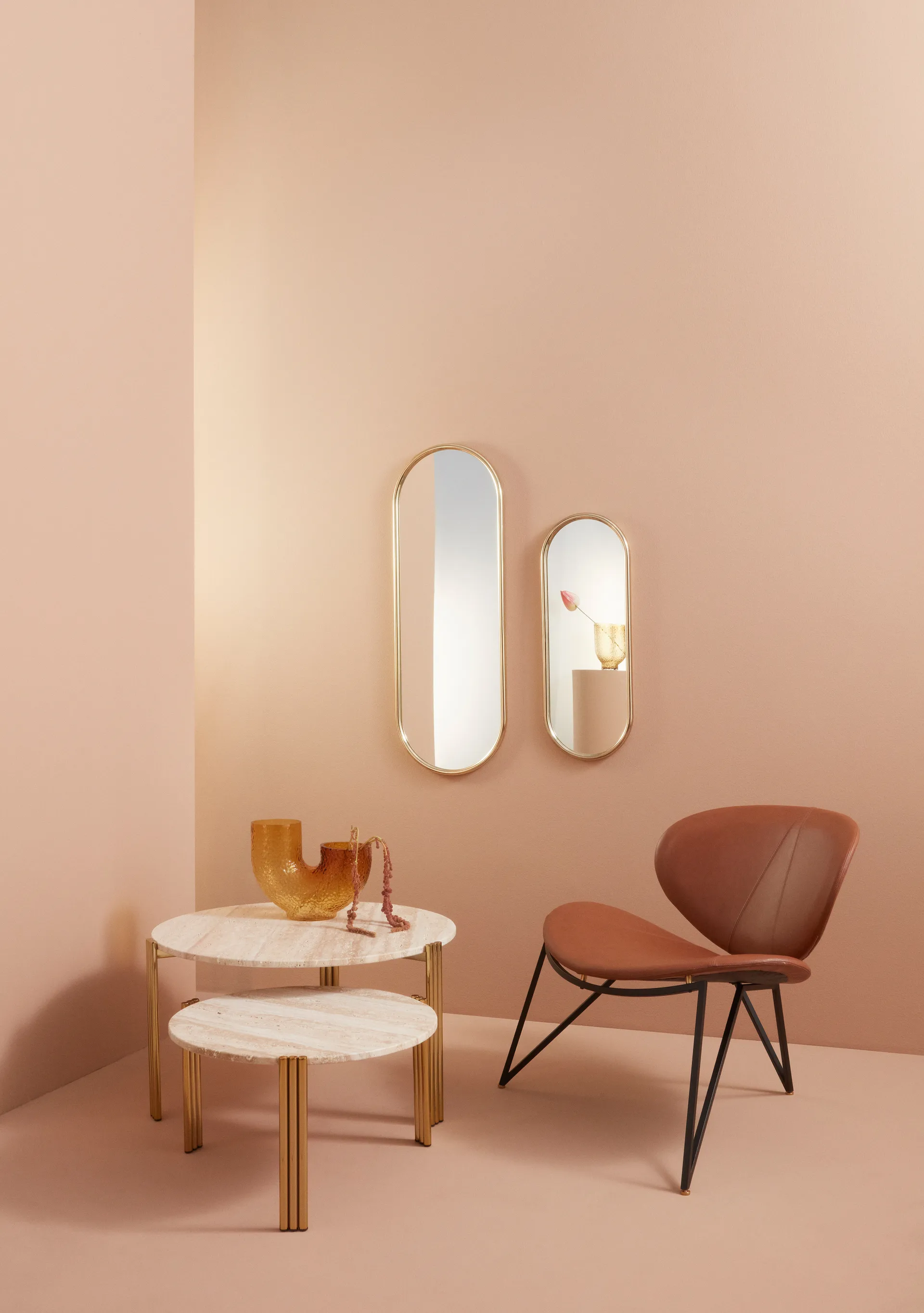 Cadeira lounge Semper, Preto-conhaque AYTM