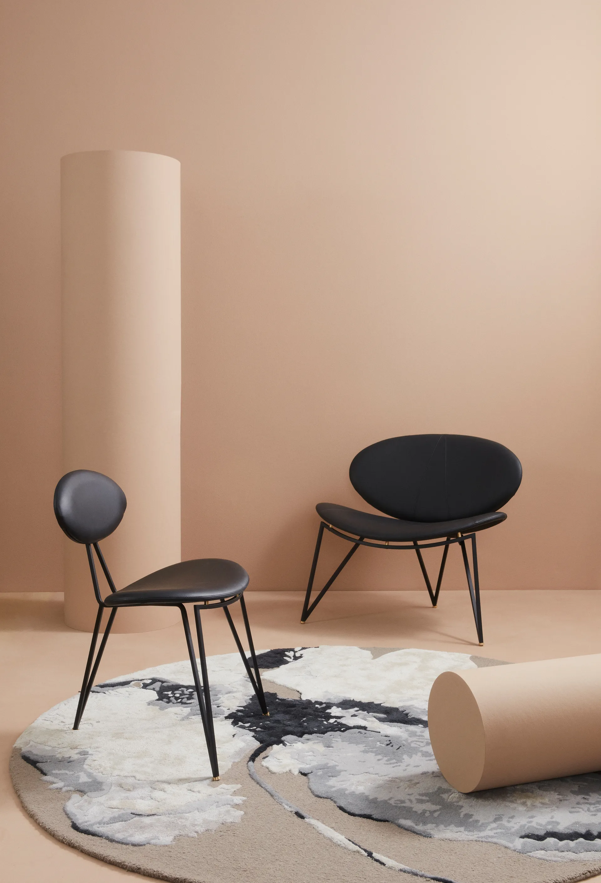 Cadeira lounge Semper, preto-preto AYTM