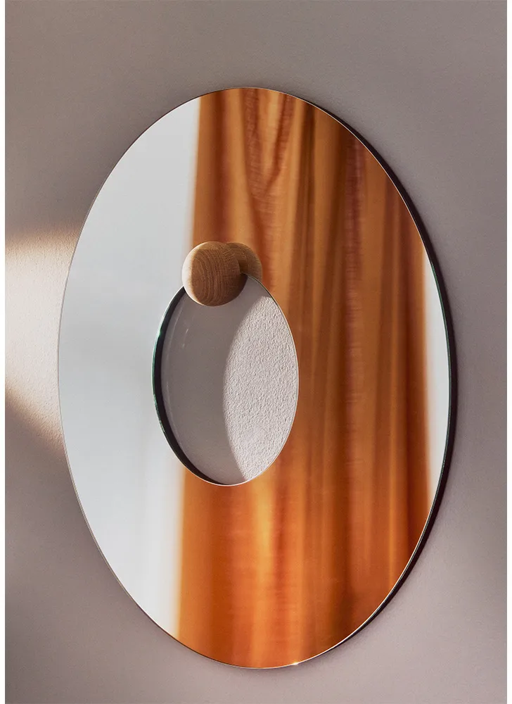 Castellum espelho de parede Ø80 cm, Claro-carvalho oleado AYTM