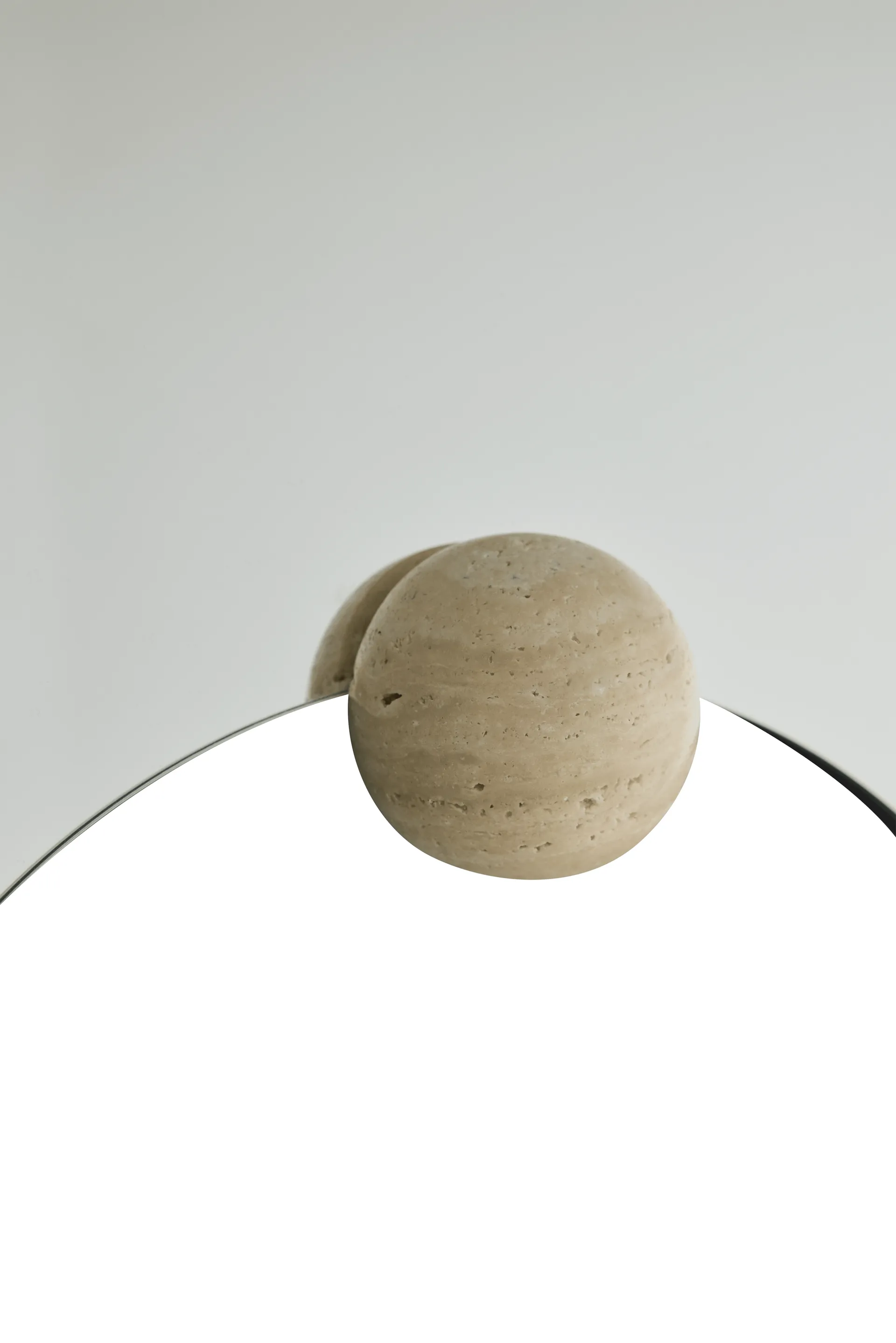 Castellum espelho de parede Ø80 cm, Claro-travertino AYTM