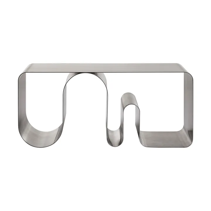 Curva banco de sentar sólido - Prateado, 100 cm - AYTM